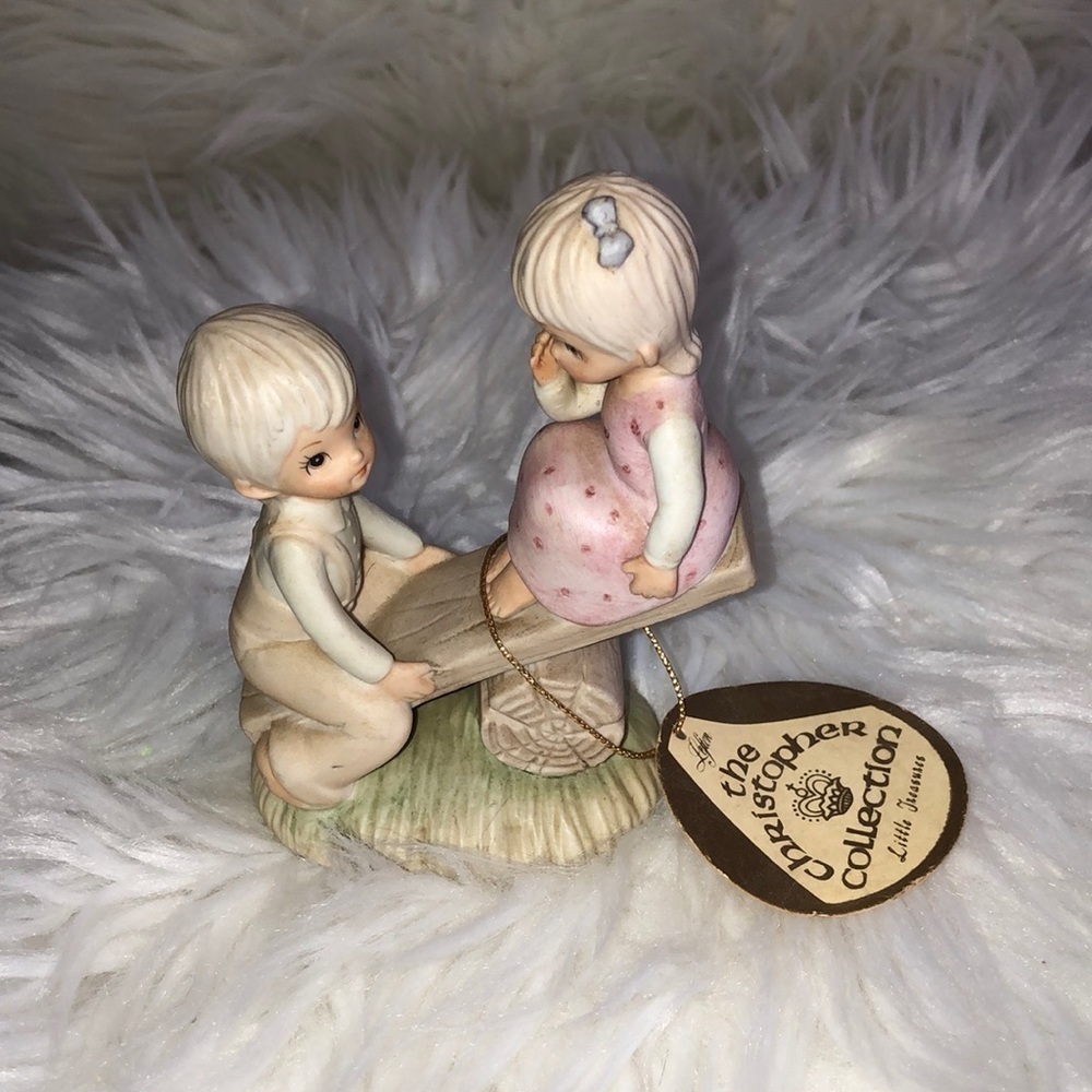 Lefton China Christopher Collection Boy And Girl on Teeter Totter 1982